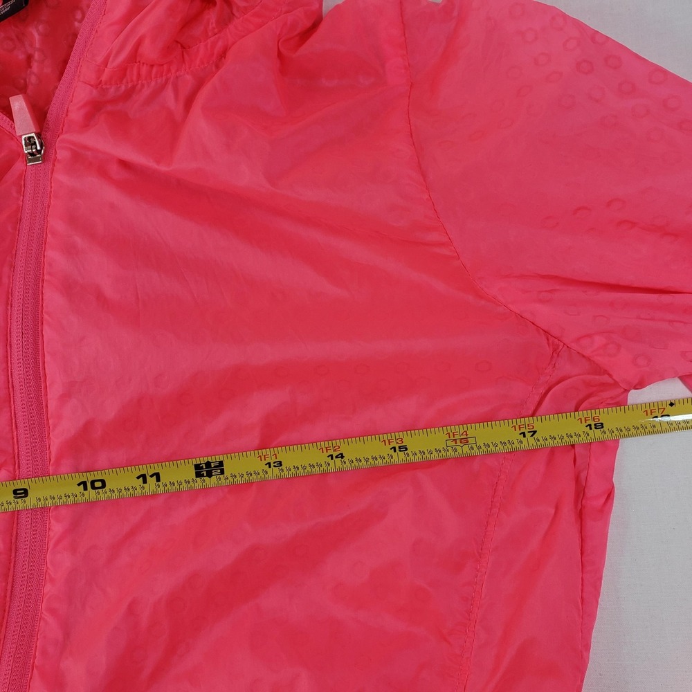Hind Womens Neon Pink Hooded Windbreaker Running Jacket Size S Full Zip Hexagon - Picture 5 of 11